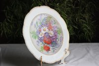 Meissen Wandteller ca. 35 cm "Blumendekor Rand mit Relief" 1.Wahl